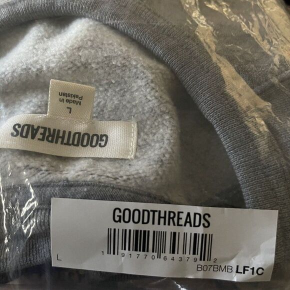 New Pullover Mens Size L Fleece Sweatshirt Gray Crewneck Goodthreads - Picture 8 of 8